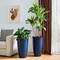 23.75"H Set of 4 Oversized Eco-Friendly PP and Stone Honeycomb Textured Tall Plastic Planter